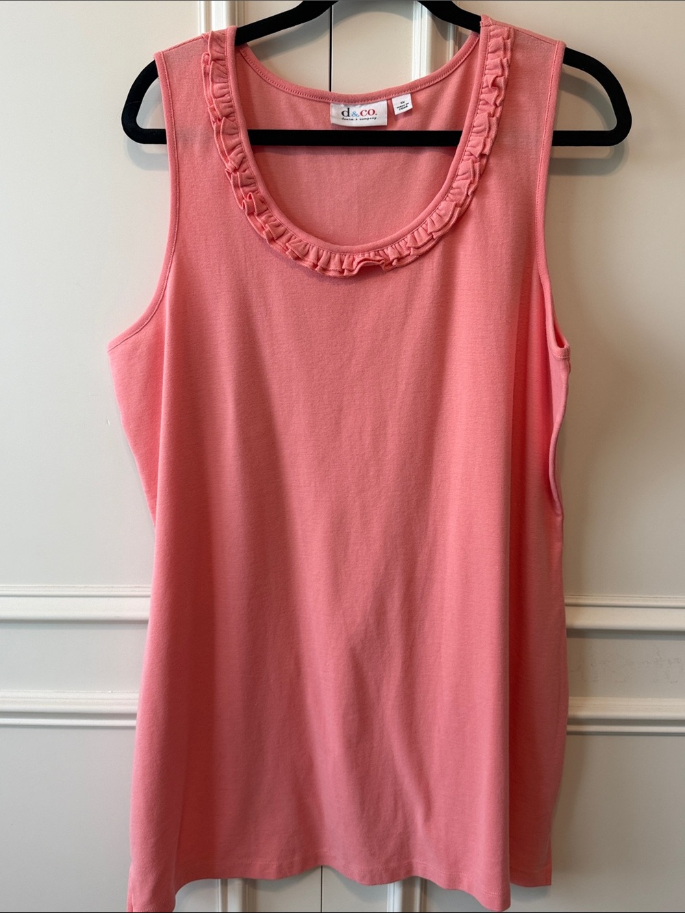 d.s. & co. Ruffled Scoop Neck Tank Top - Coral